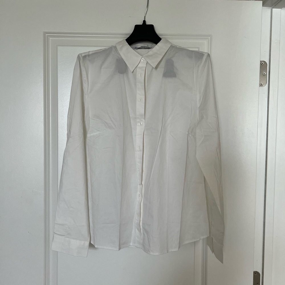 Mango White Button Down Shirt